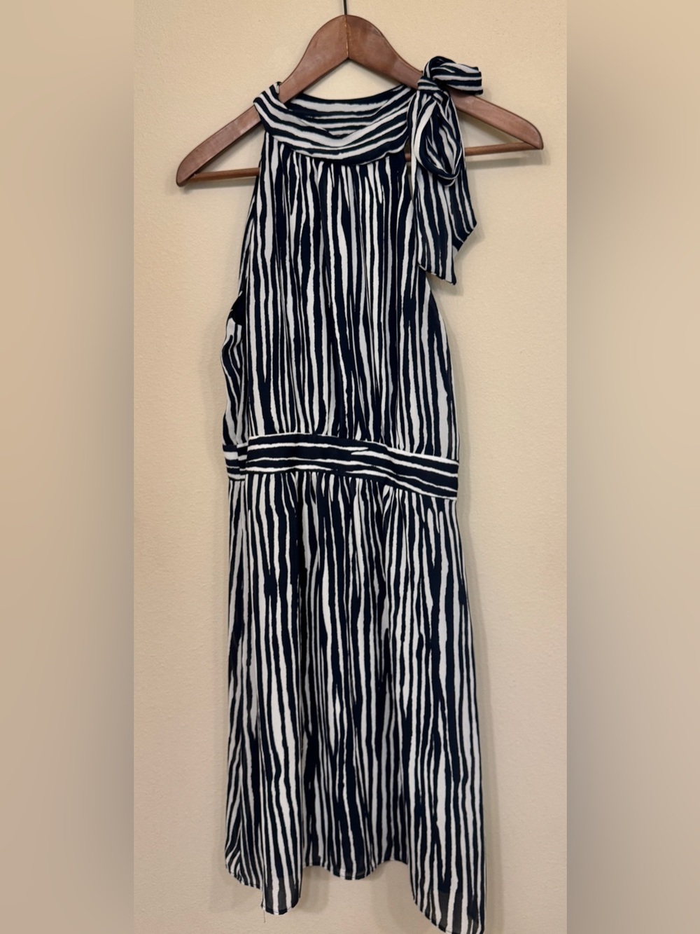 Banana Republic Striped Halter
 Bow Dress - Petite 6P